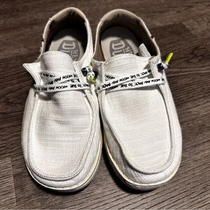 Hey Dude White Casual Loafers Wendy Star print